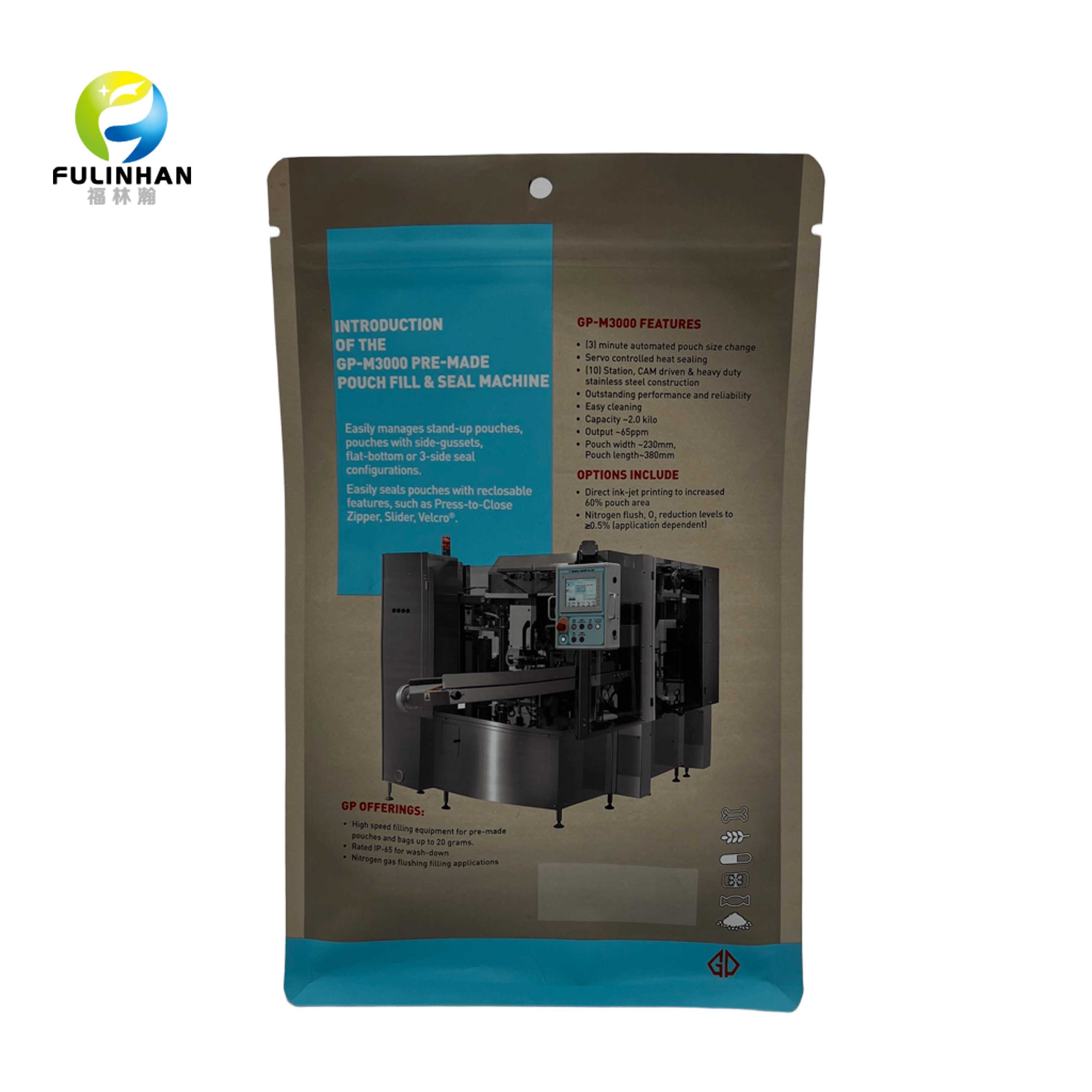 Custom Zipper Flat Bottom Pouch Manufacturer